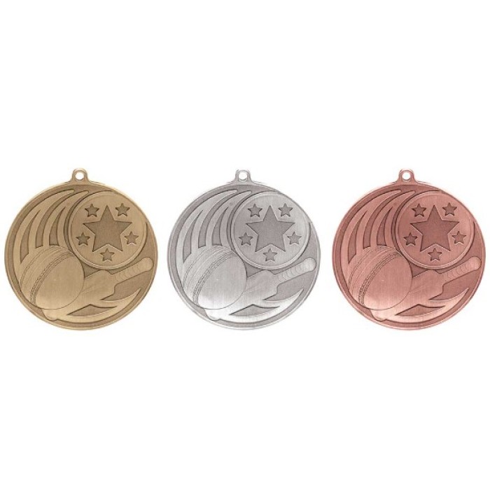  CRICKET ICONIC MEDAL 55MM - GOLD, SILVER & BRONZE